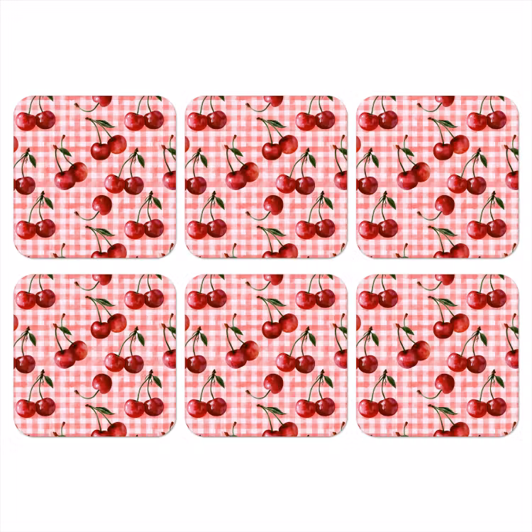 Onderzetter​ - Kersen - Blokken - Rood — 1