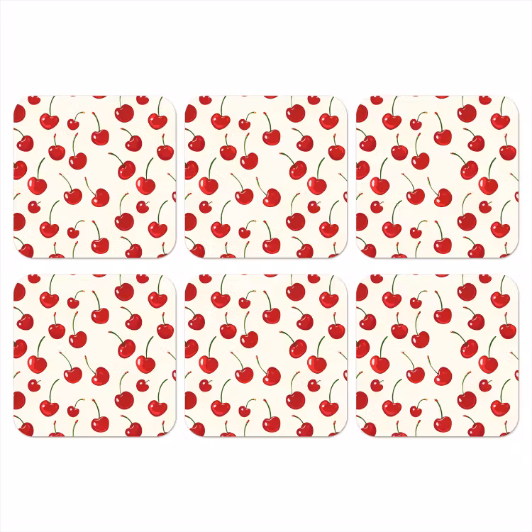 Onderzetter - Kersen - Minimalistisch - Rood — 1