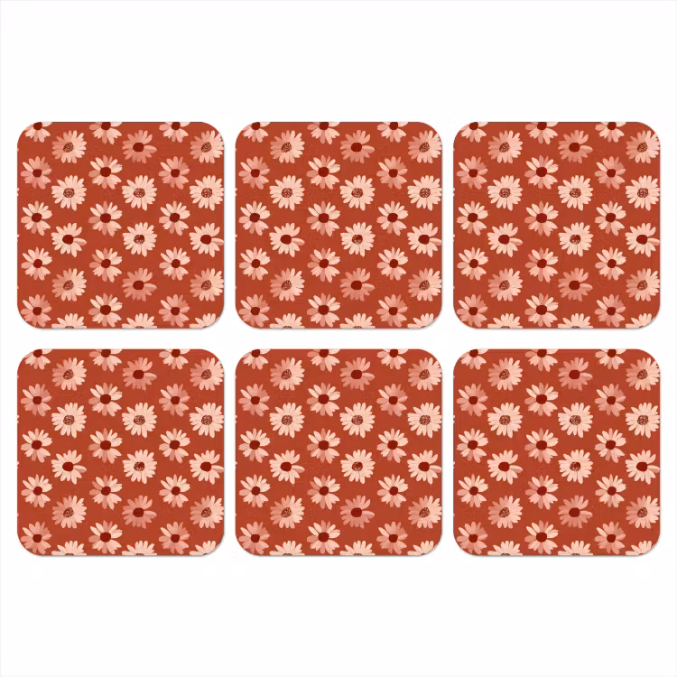 Onderzetter - Madelief - Retro - Terracotta — 1