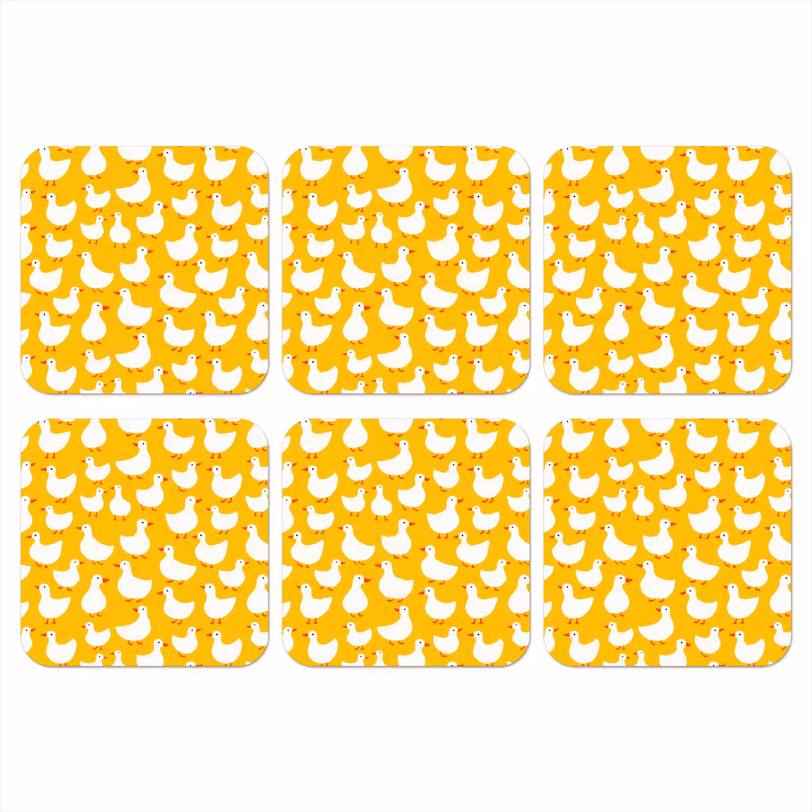 Onderzetter - Eendjes - Patroon - Geel — 1