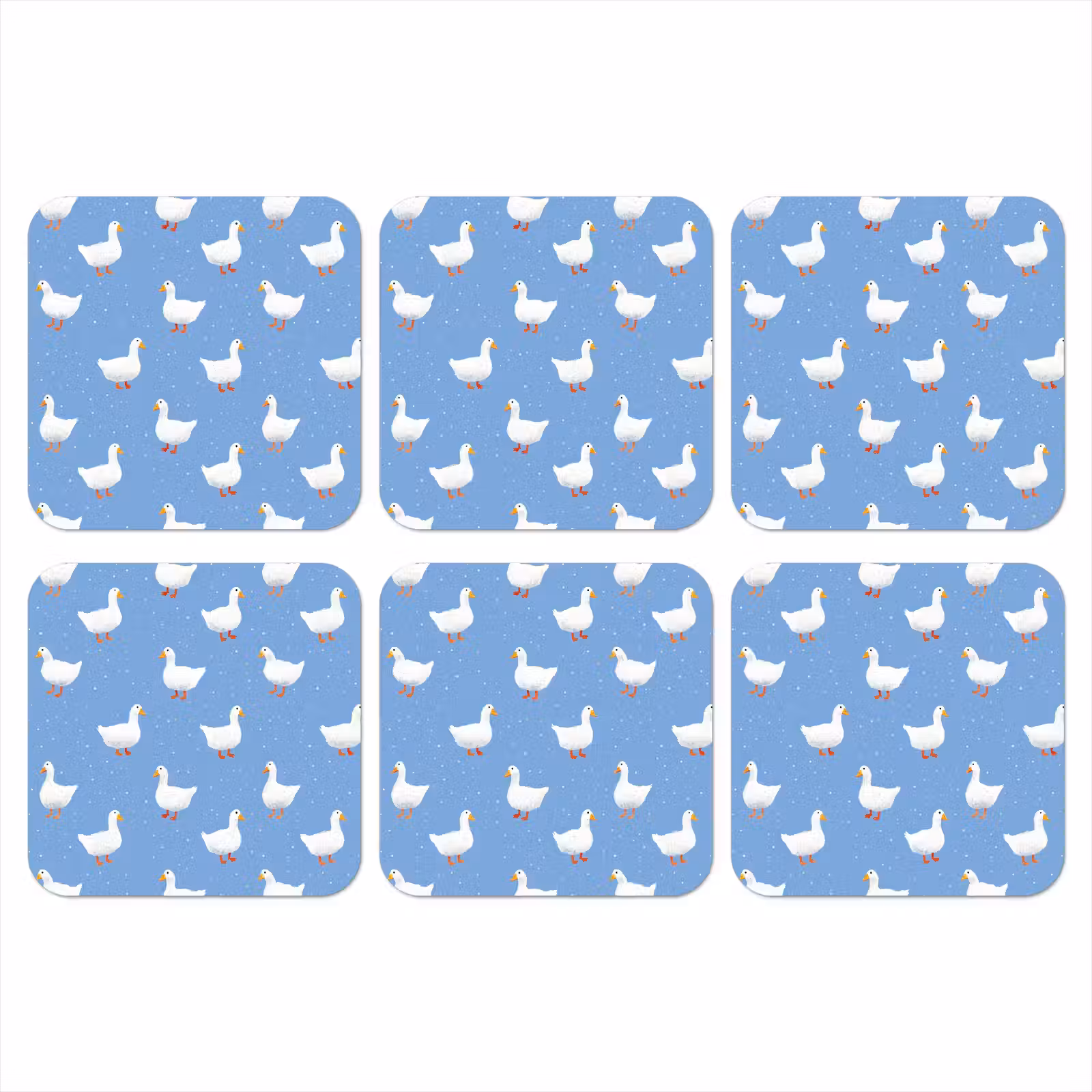 Onderzetter - Ganzen - Elegant - Blauw — 1