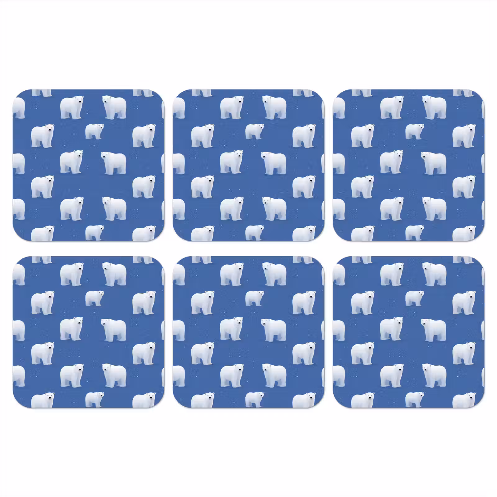 Onderzetter - IJsbeer - Patroon - Blauw — 1