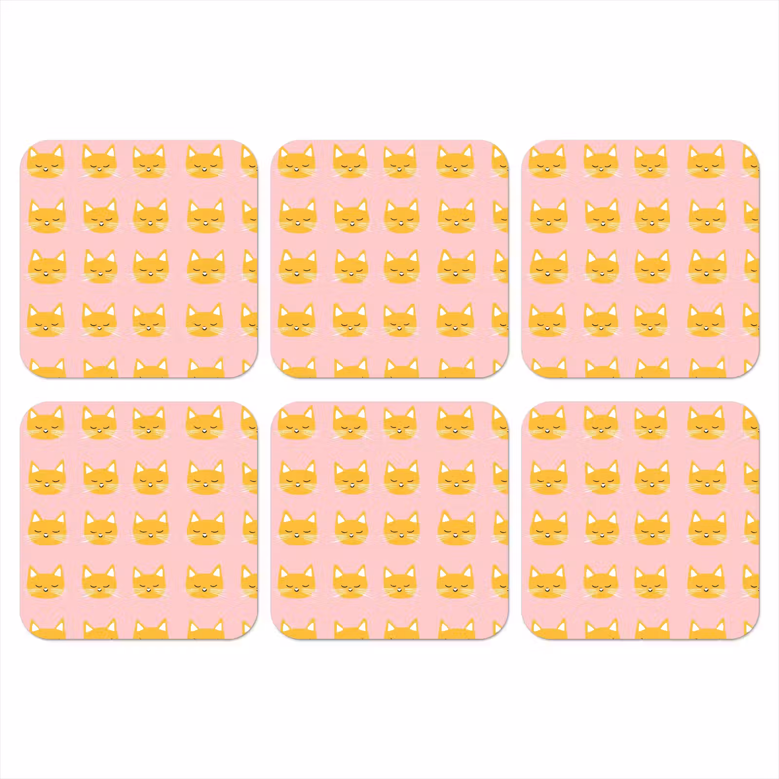 Onderzetter - Katten - Patroon - Roze — 1