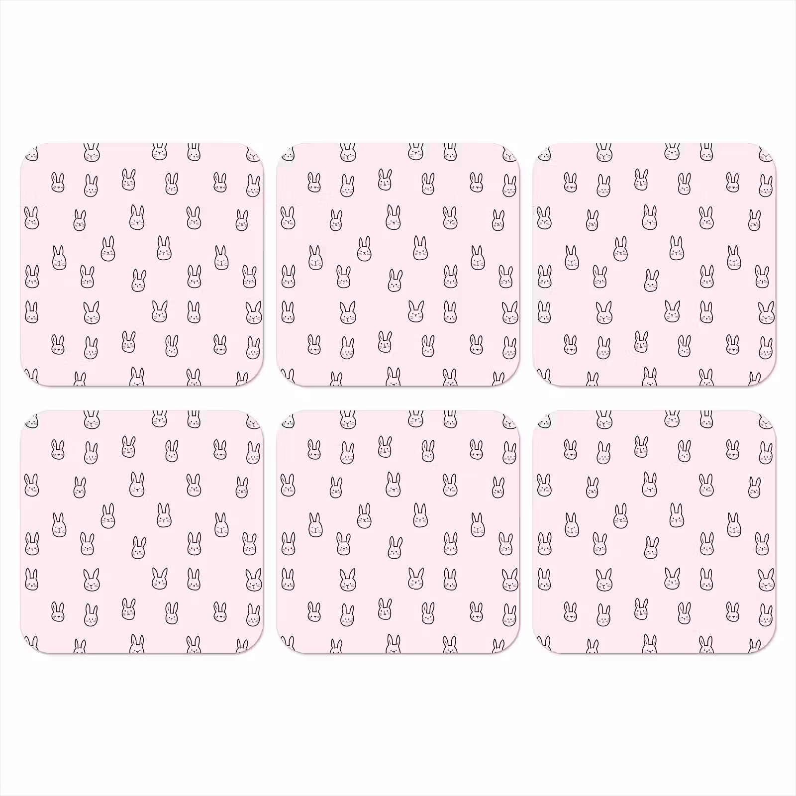 Onderzetter - Konijnen - Minimalistisch - Roze — 1