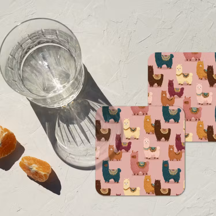 Onderzetter - Alpaca's - Patroon - Kleurrijk — 3