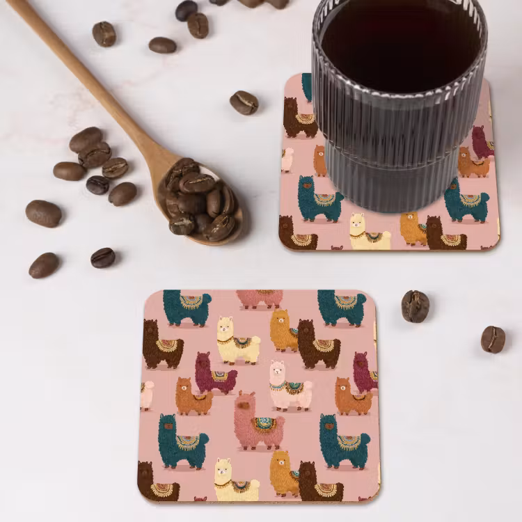 Onderzetter - Alpaca's - Patroon - Kleurrijk — 4