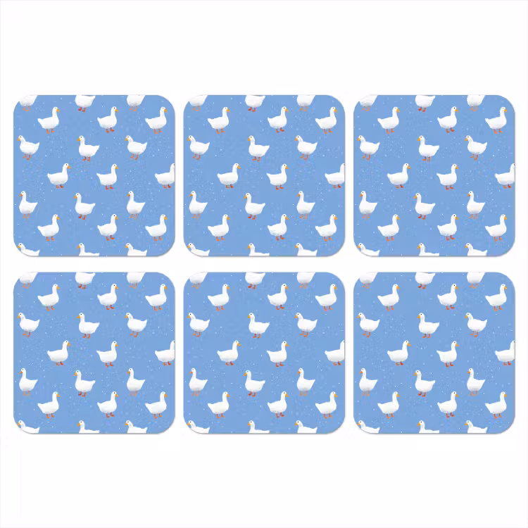 Onderzetter - Ganzen - Elegant - Blauw — 1