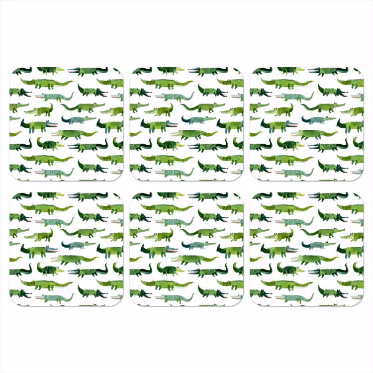 Onderzetter - krokodillen - Speels - Groen — 1