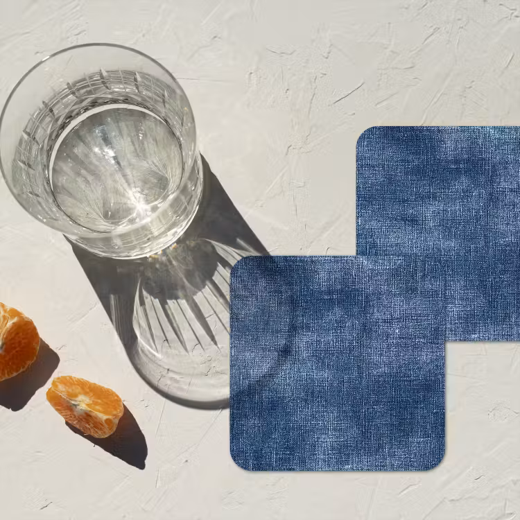 Onderzetter - Linnen - Textuur - Patroon - Denim - Rustiek — 3