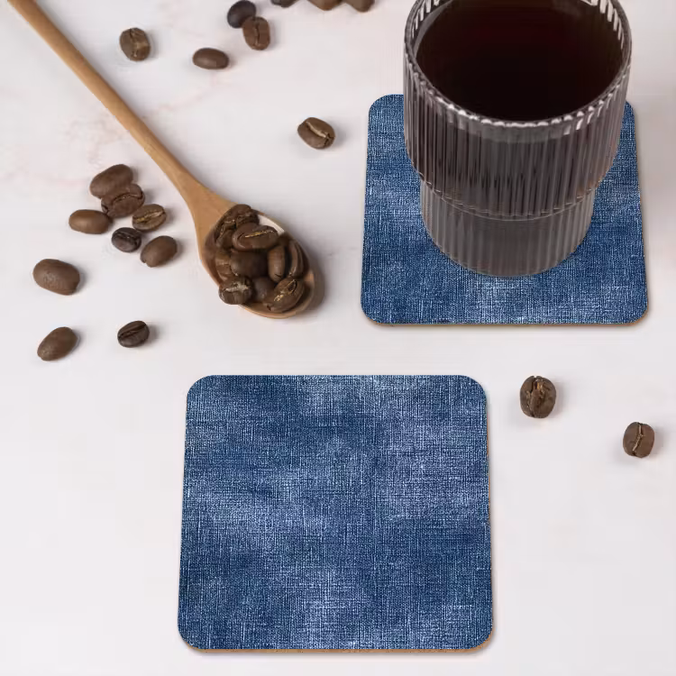 Onderzetter - Linnen - Textuur - Patroon - Denim - Rustiek — 4