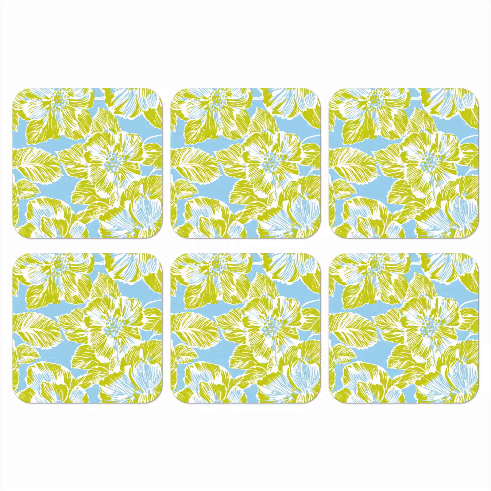 Onderzetter - Modern - Bloemen - Groen — 1