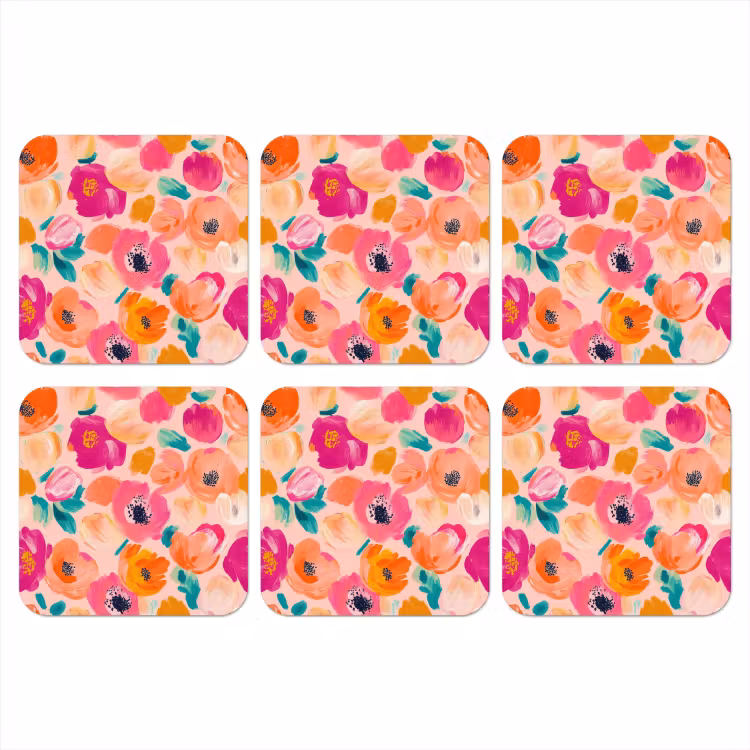 Onderzetter - Bloesems - Vrolijk - Kleurrijk — 1