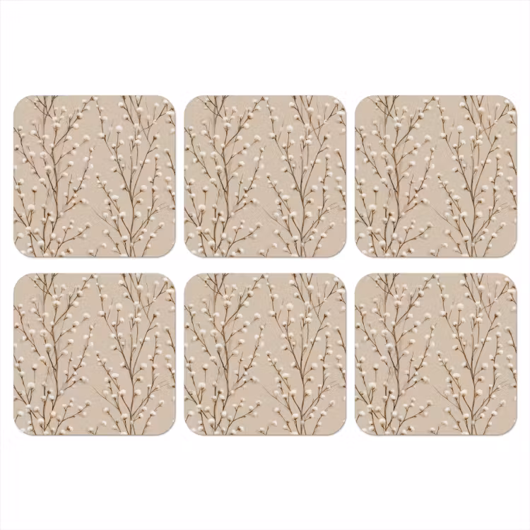Onderzetter - Katoen - Natuur - Taupe — 1