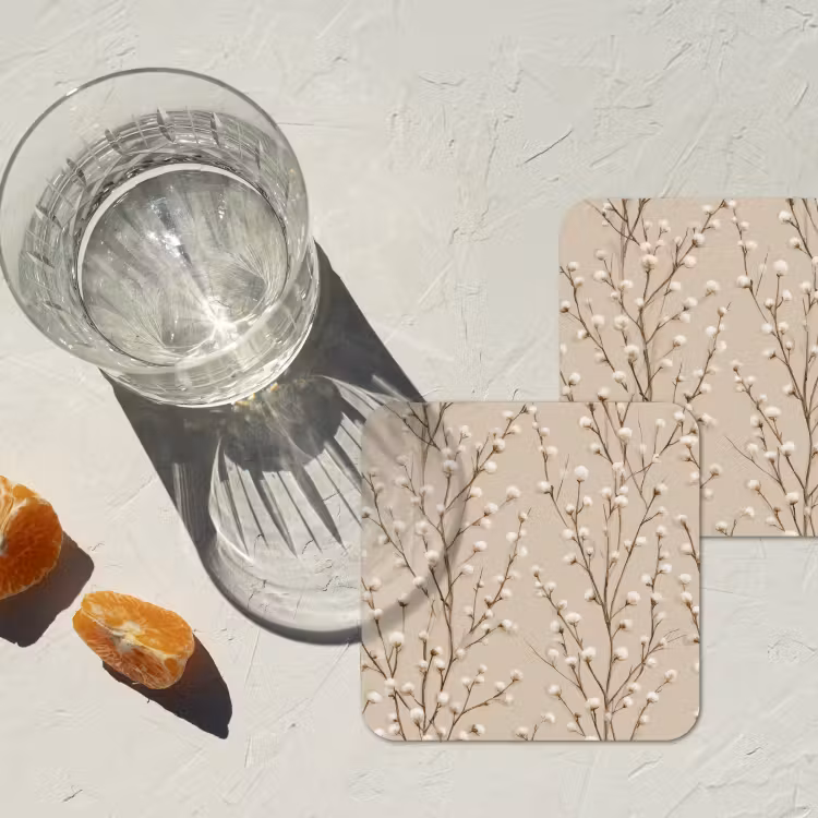 Onderzetter - Katoen - Natuur - Taupe — 3