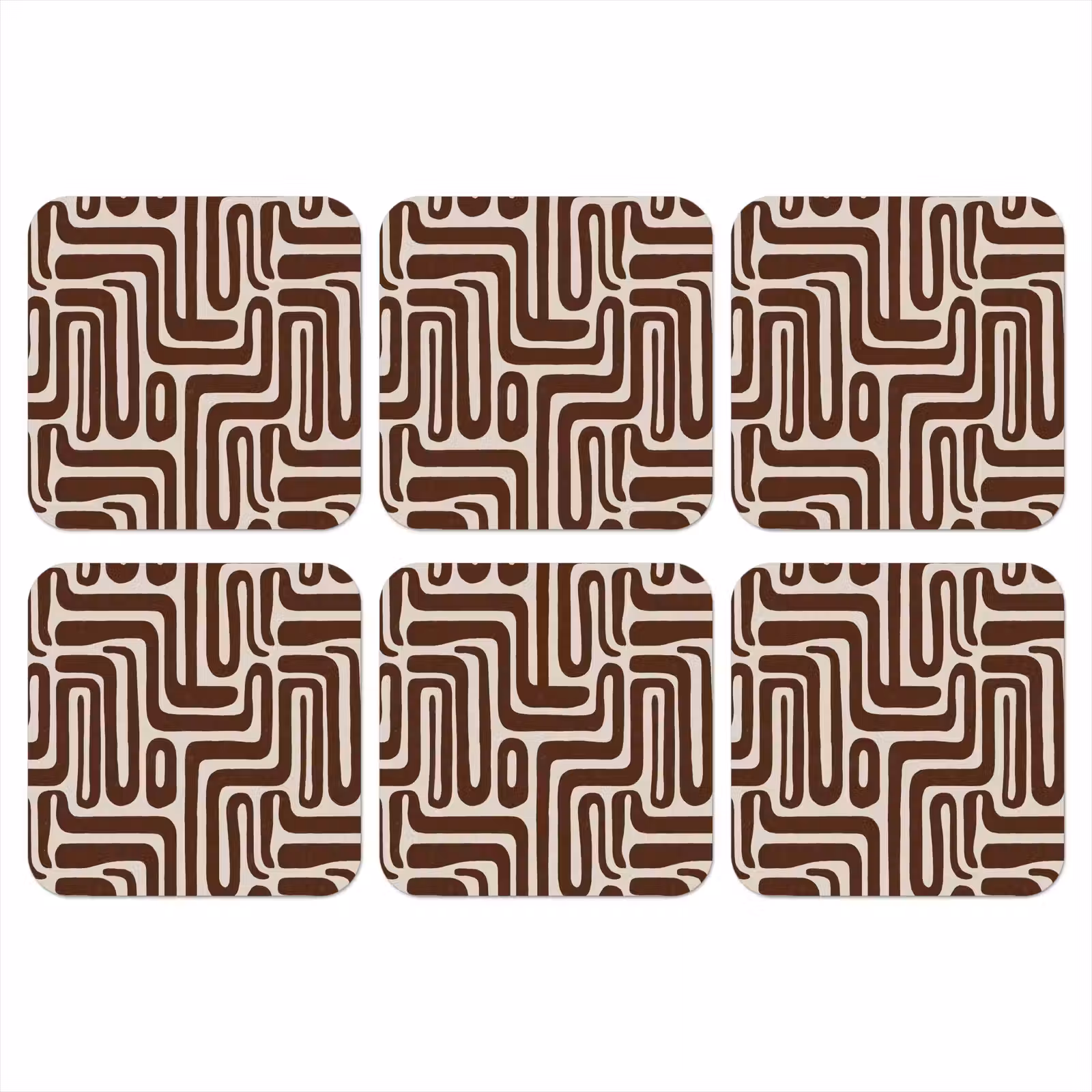 Onderzetter - Abstract - Patroon - Bruin — 1