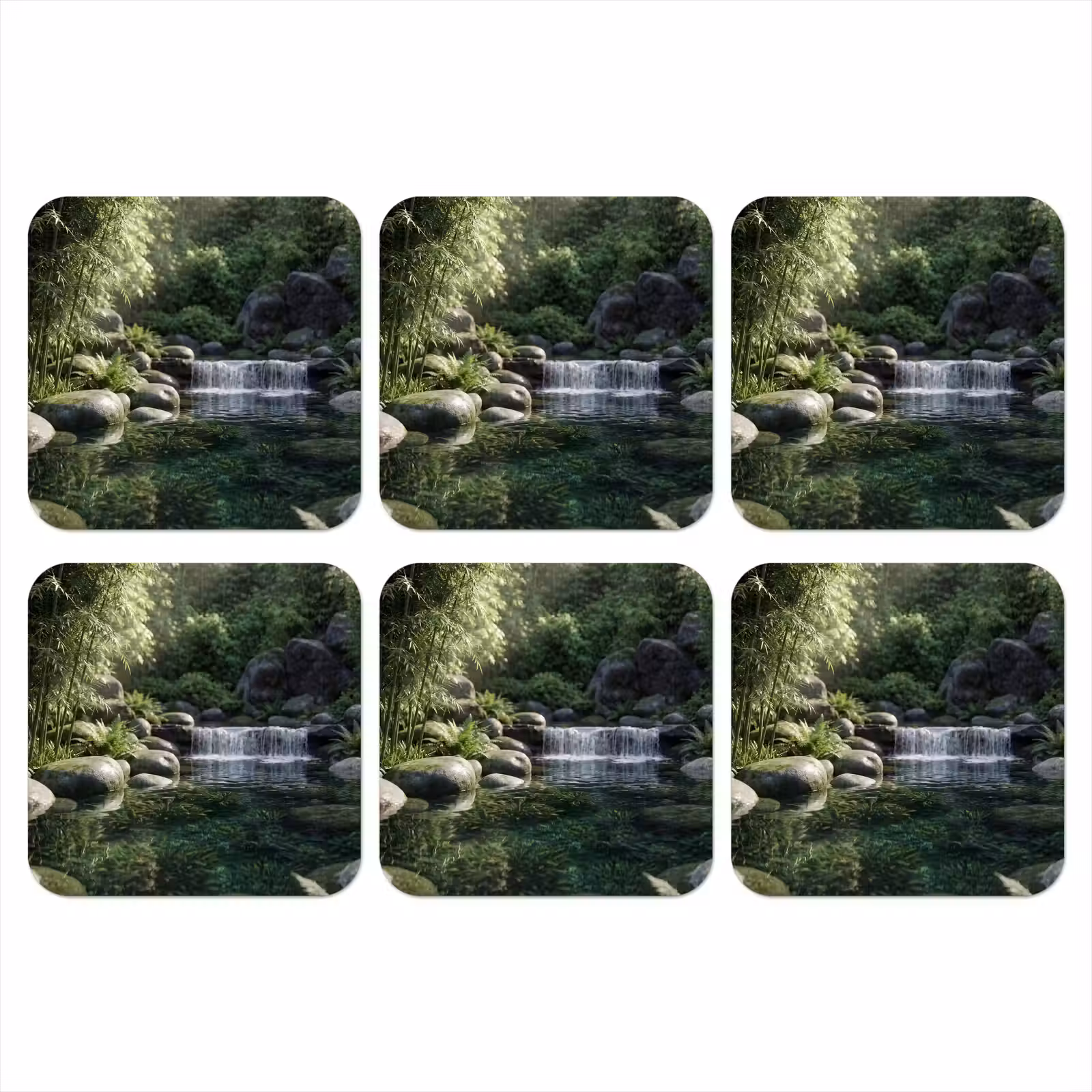 Onderzetter - Beek - Waterval - Natuur - Groen — 1