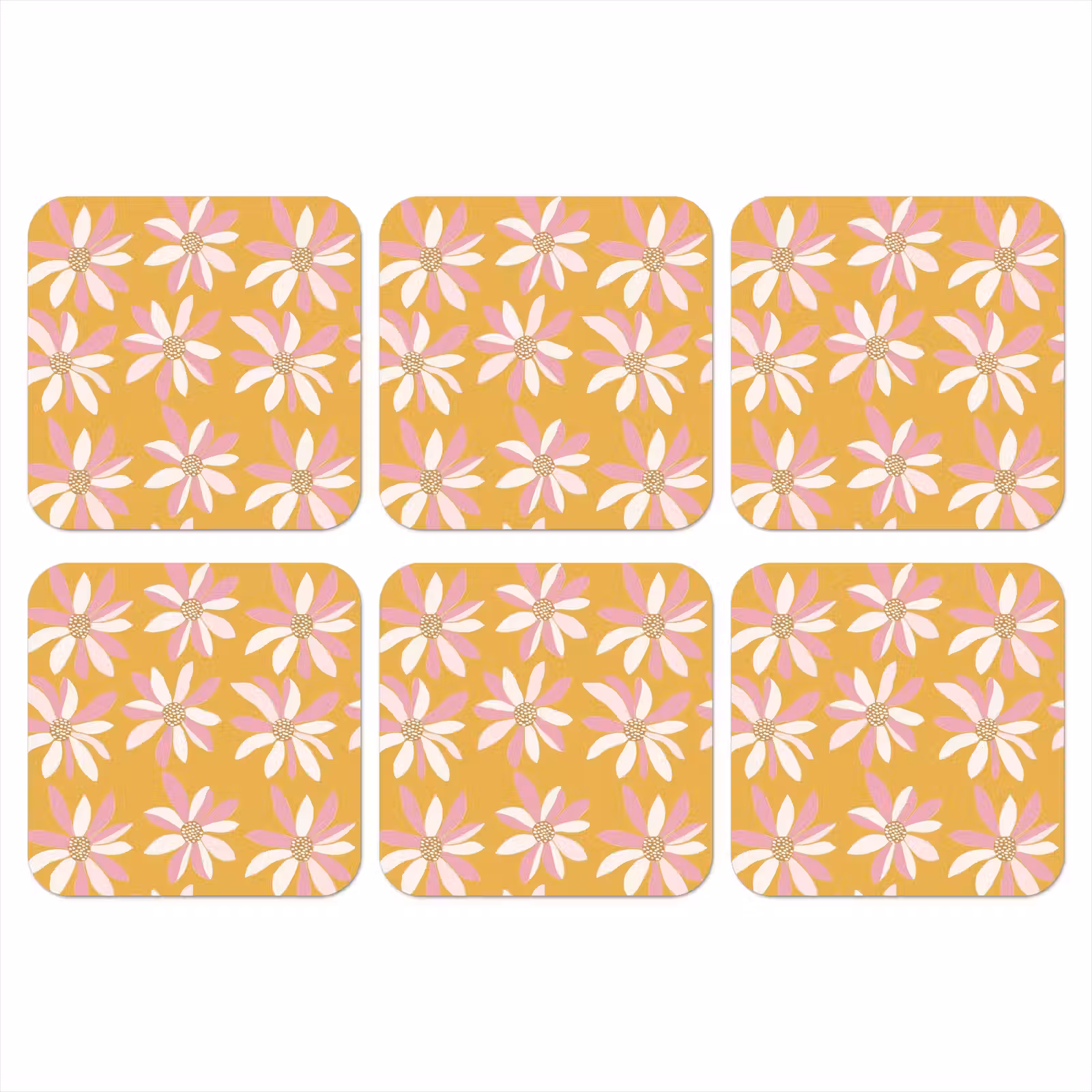 Onderzetter - Bloemen - Modern - Geel — 1