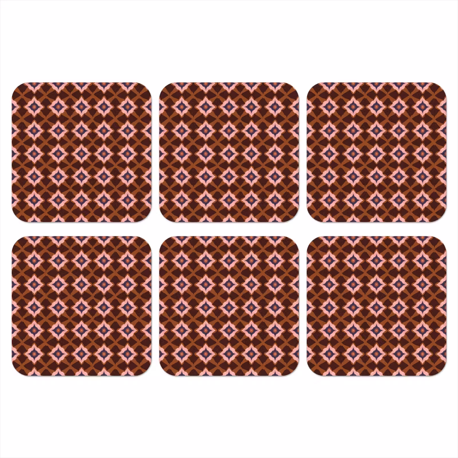 Onderzetter - Geometrisch - Sierlijk - Bruin — 1