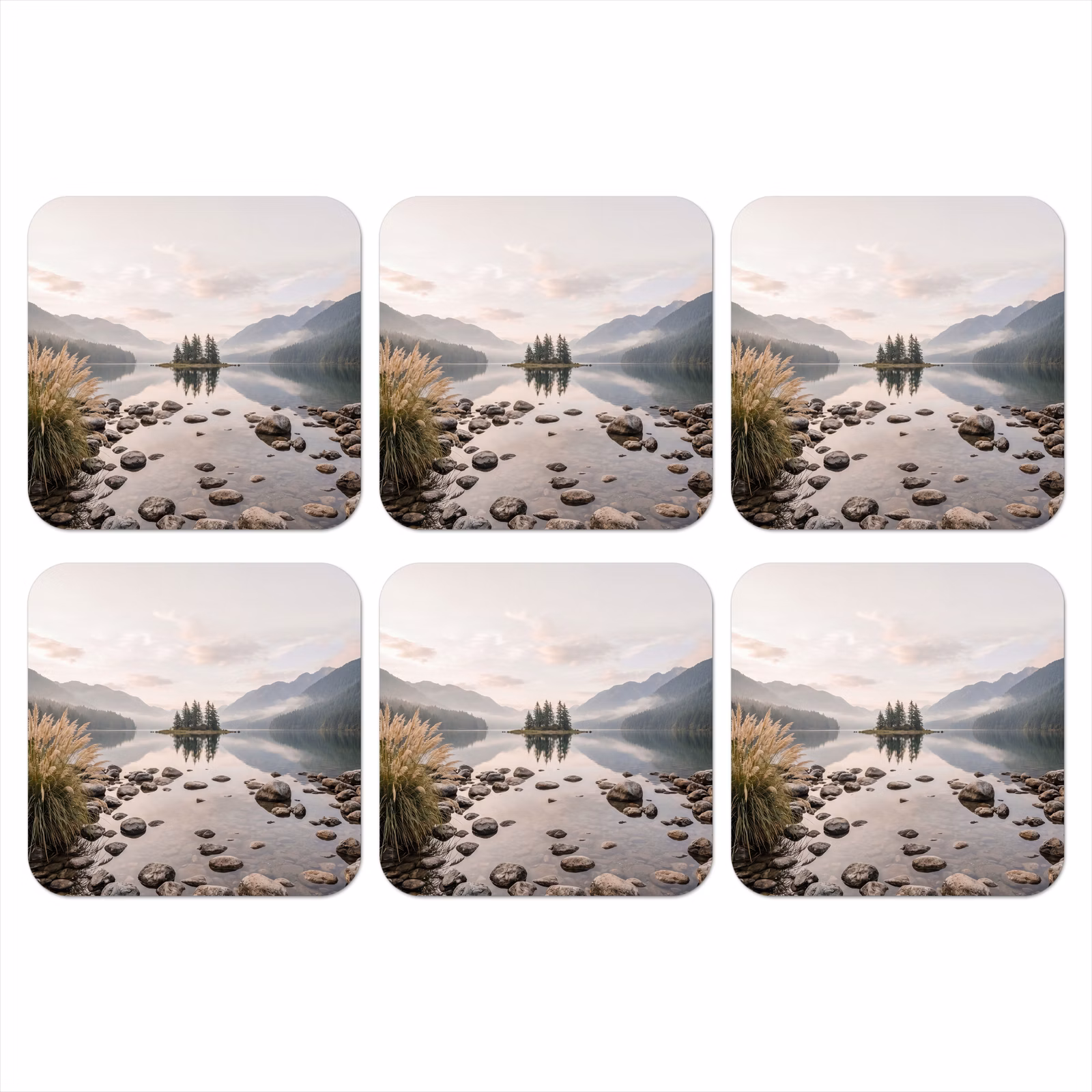 Onderzetter - Meer - Bergen - Landschap - Groen — 1