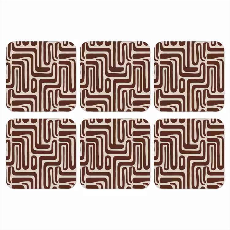 Onderzetter - Abstract - Patroon - Bruin — 1