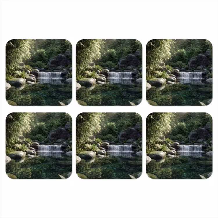 Onderzetter - Beek - Waterval - Natuur - Groen — 1