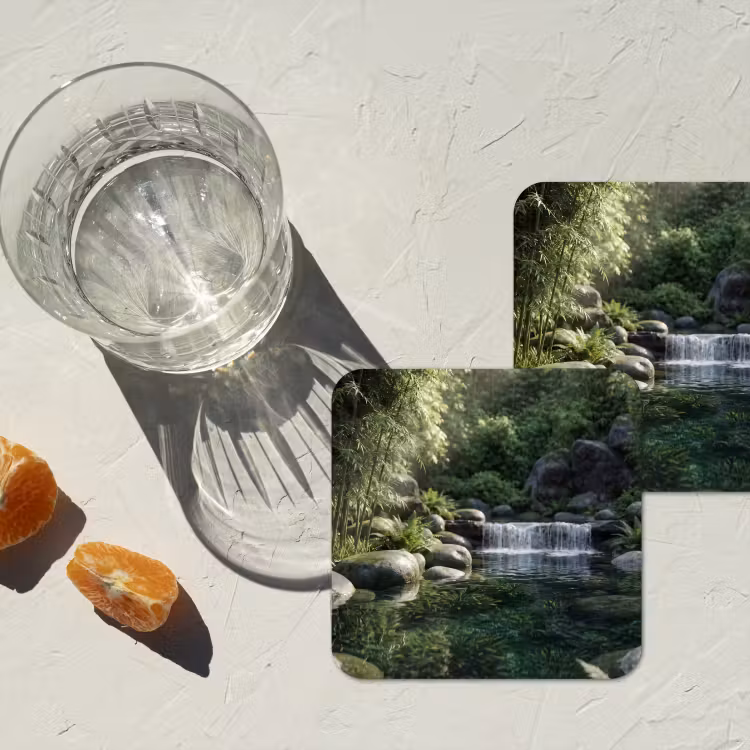 Onderzetter - Beek - Waterval - Natuur - Groen — 3