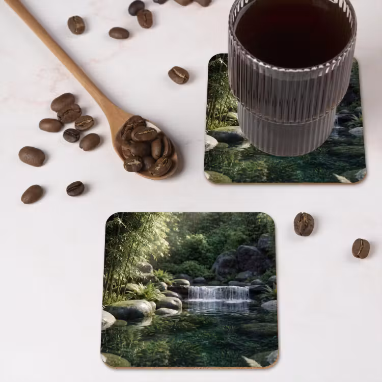 Onderzetter - Beek - Waterval - Natuur - Groen — 4