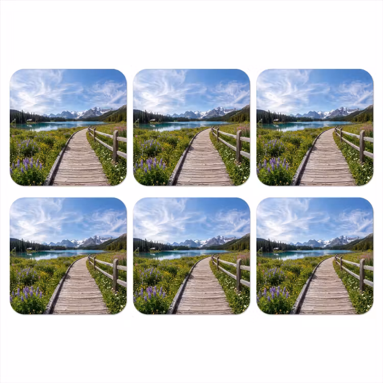 Onderzetter - Bergen - Meer - Landschap - Blauw — 1