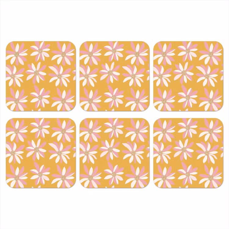 Onderzetter - Bloemen - Modern - Geel — 1
