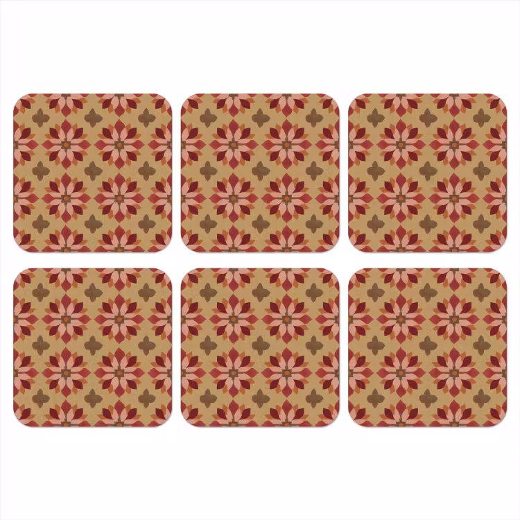Onderzetter - Bloemen - Retro - Groen — 1