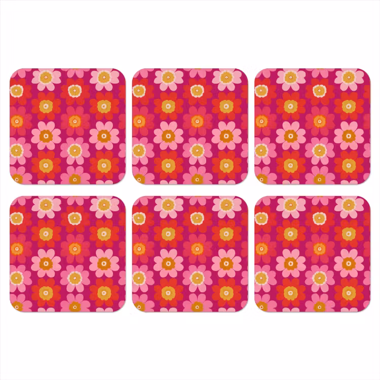 Onderzetter​ - Bloemen - Retro - Kleurrijk — 1