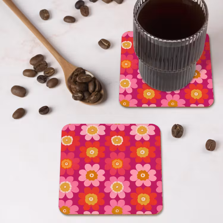 Onderzetter​ - Bloemen - Retro - Kleurrijk — 4