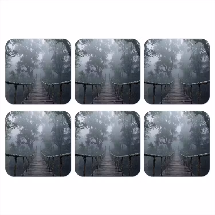 Onderzetter - Brug - Jungle - Mist - Natuur — 1