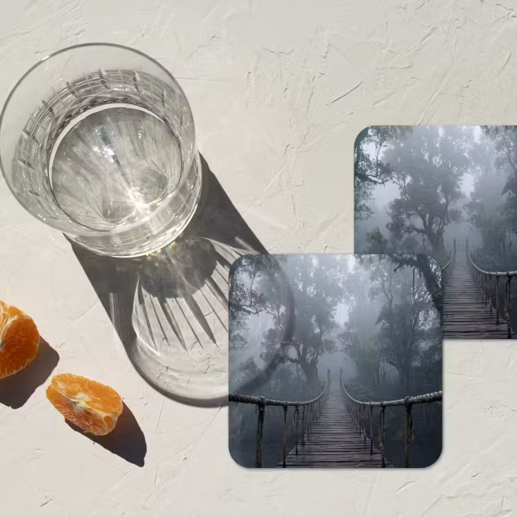 Onderzetter - Brug - Jungle - Mist - Natuur — 3