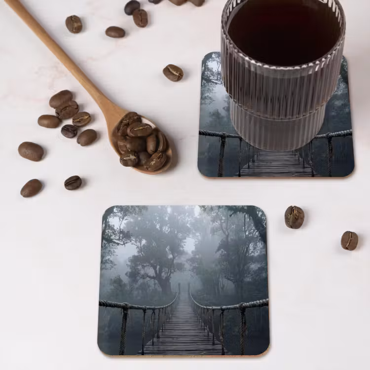 Onderzetter - Brug - Jungle - Mist - Natuur — 4