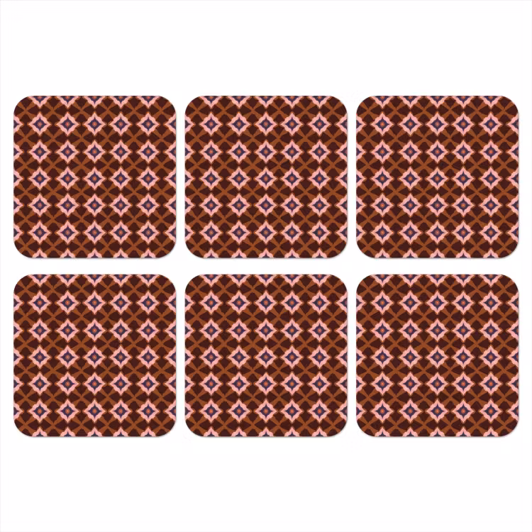 Onderzetter - Geometrisch - Sierlijk - Bruin — 1