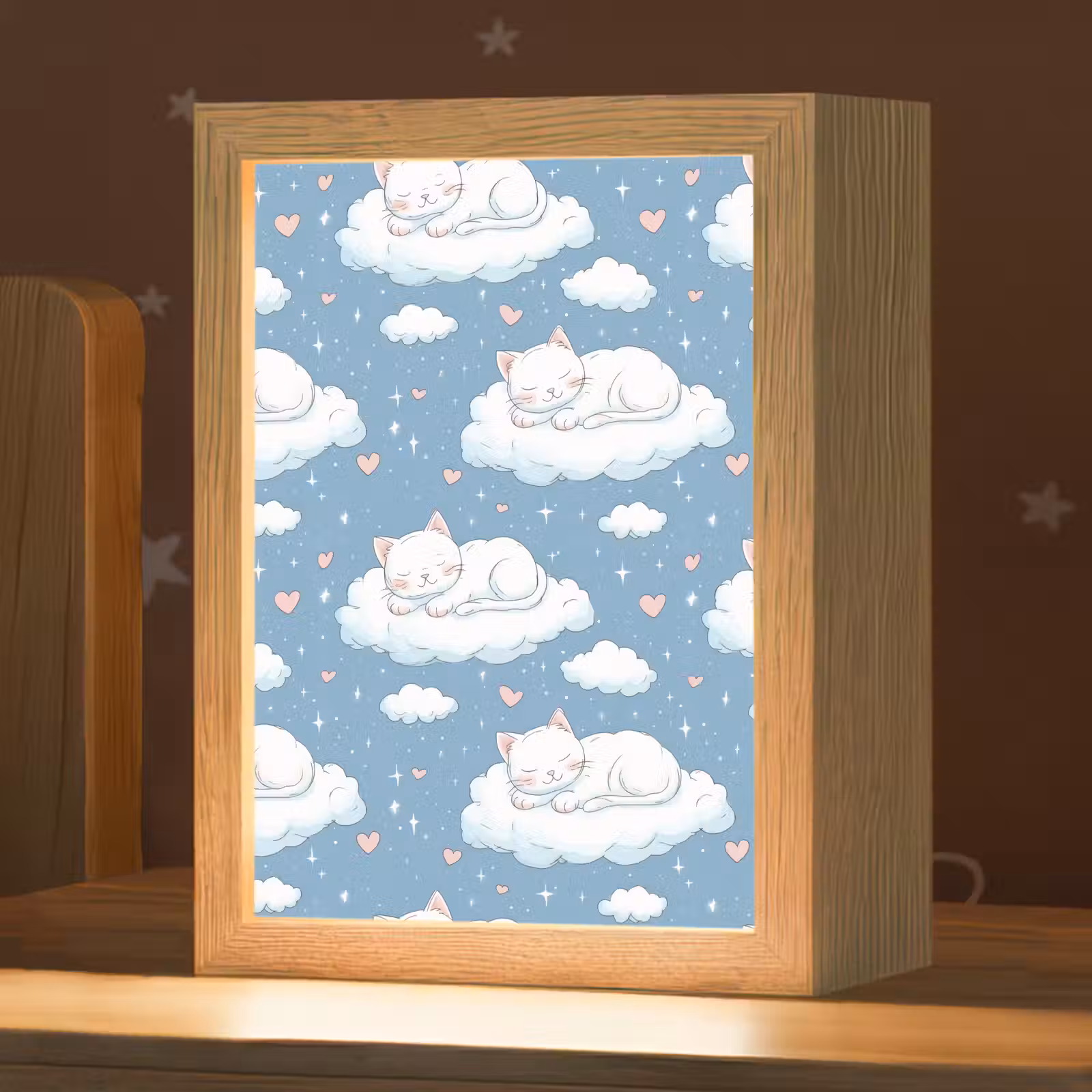 Nachtlampje - Kitten - Wolken - Blauw — 1