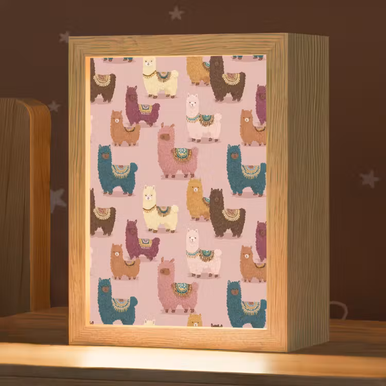 Nachtlampje - Alpaca's - Patroon - Kleurrijk — 1