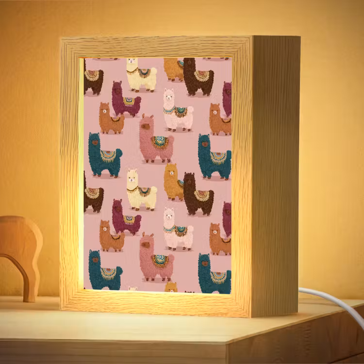 Nachtlampje - Alpaca's - Patroon - Kleurrijk — 4