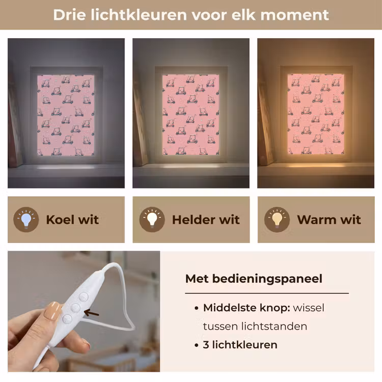 Nachtlampje - Golfkar - Retro - Roze — 5