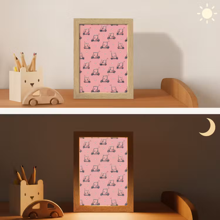 Nachtlampje - Golfkar - Retro - Roze — 7