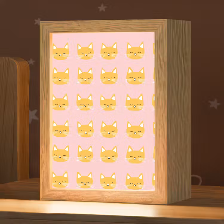 Nachtlampje - Katten - Patroon - Roze — 1