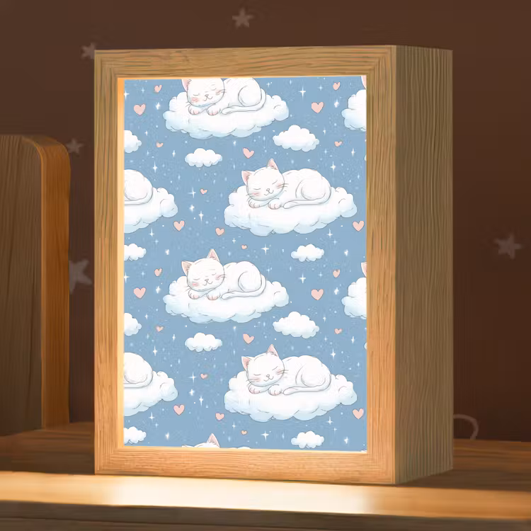 Nachtlampje - Kitten - Wolken - Blauw — 1
