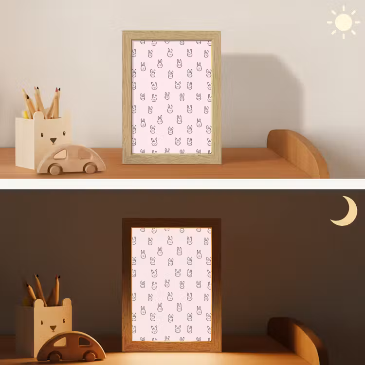 Nachtlampje - Konijnen - Minimalistisch - Roze — 7