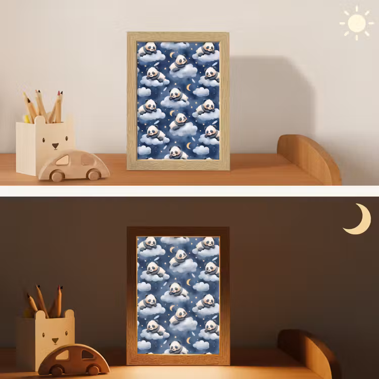 Nachtlampje - Panda's - Slapen - Blauw — 7