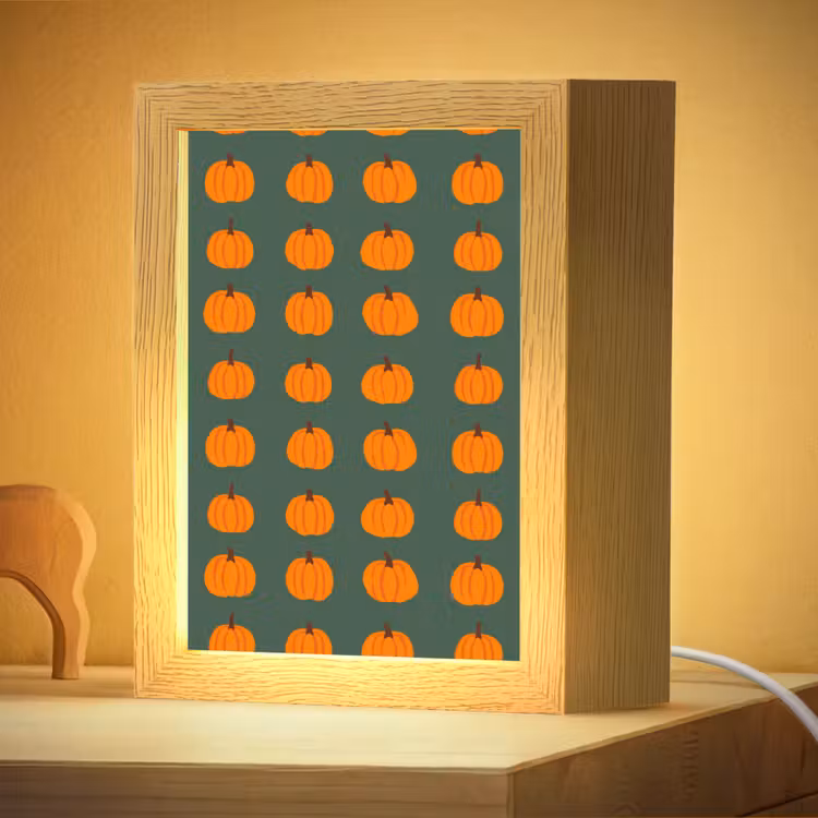 Nachtlampje - Pompoen - Patroon - Oranje — 4