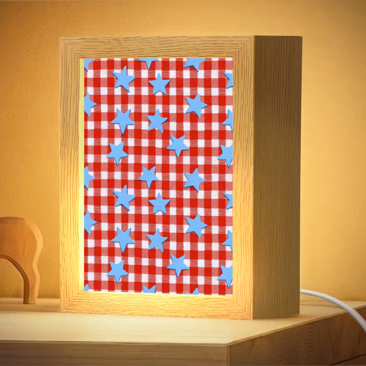 Nachtlampje - Ruit - Sterren - Rood — 4
