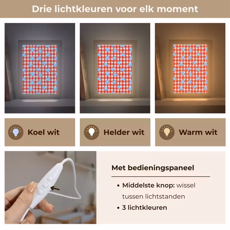 Nachtlampje - Ruit - Sterren - Rood — 5