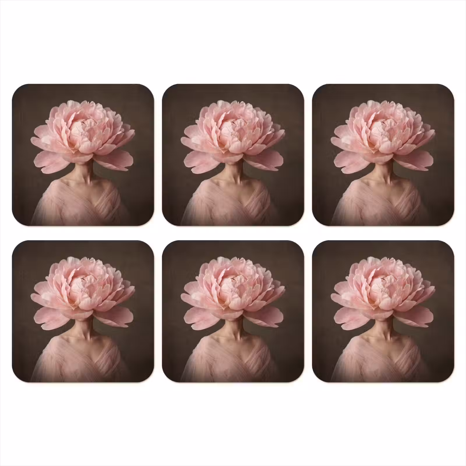 Onderzetter - Gezicht - Roos - Roze — 1