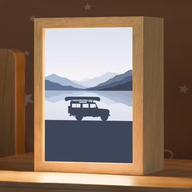 Nachtlampje - Auto - Meer - Bergen - Blauw — 1